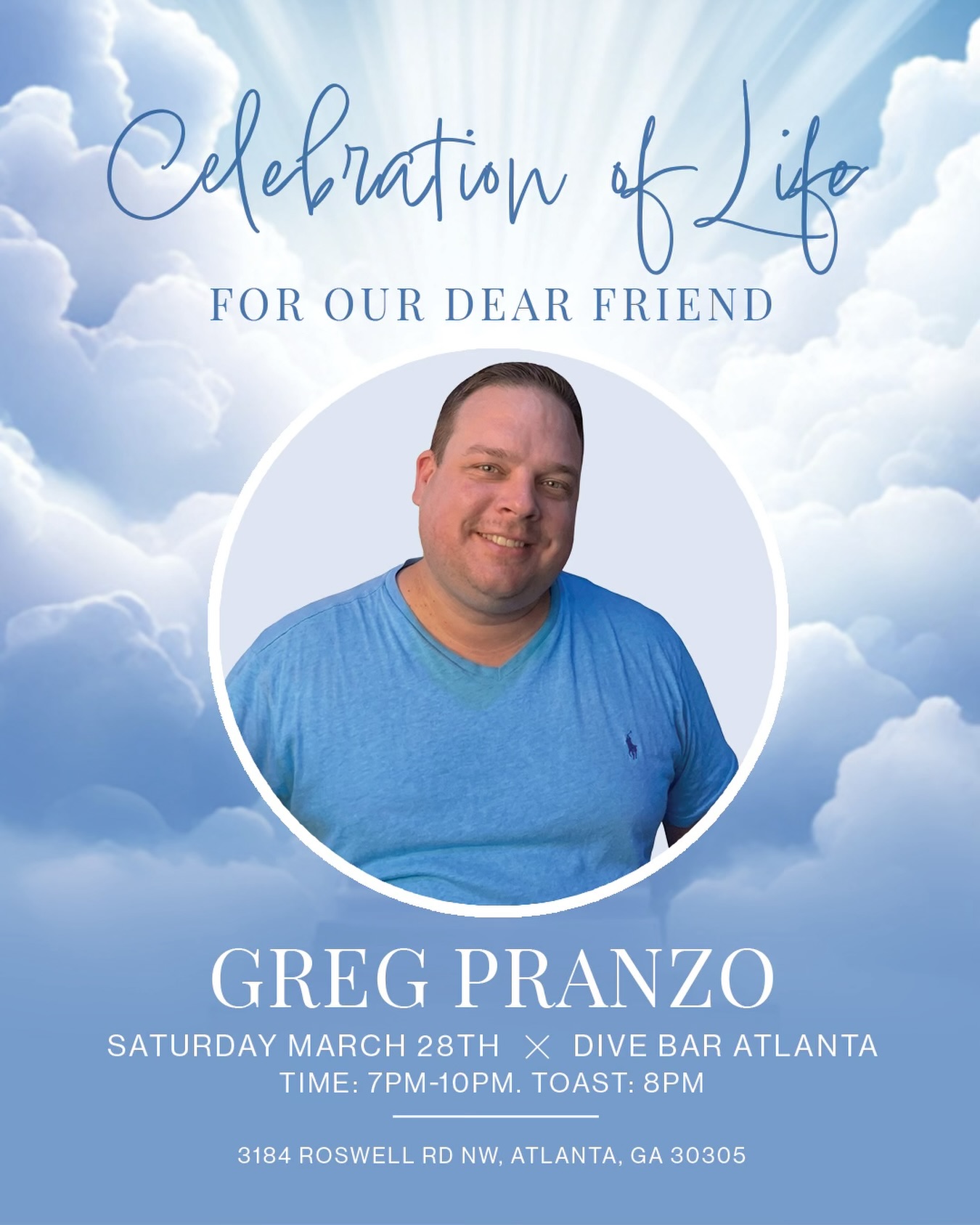 Greg Pranzo New York, Death: Celebrating The Life Of Greg Pranzo
